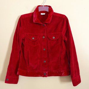 J. Jill Corduroy Velvet Trucker Jacket XS Vintage Y2K